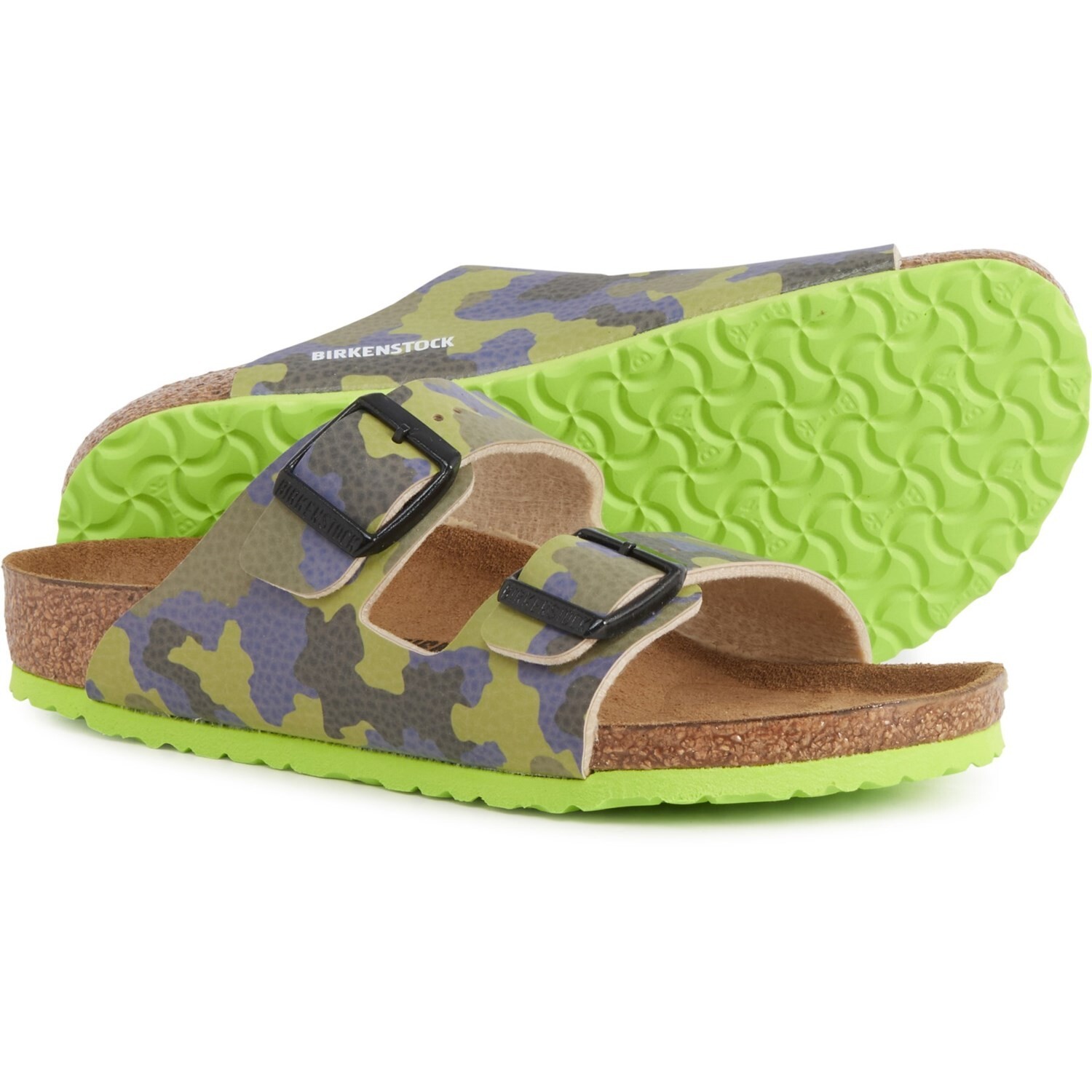 

Birkenstock Размеры для мальчиков Сделано в Германии Сандалии Arizona Birko-flor New, Lime