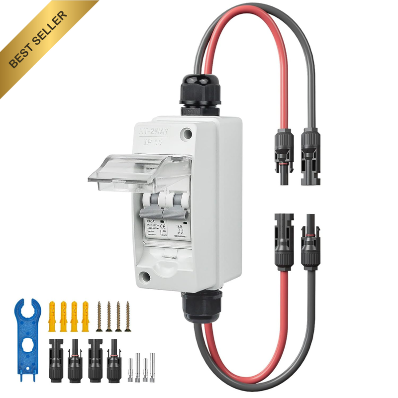 Solar Panel Disconnect Switch 60A 400V Circuit Breaker Solar DC 2 Pole Circuit B