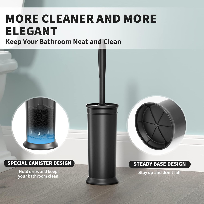 Toilet Brush, Toilet Bowl Brush with Extra Long Handle Durable Bristles Toilet S