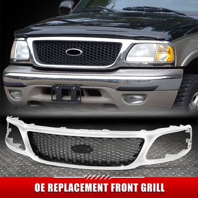 [Ячеистая сетка] Для 00-04 Ford F150 Heritage OE Style Передняя решетка с черной вставкой