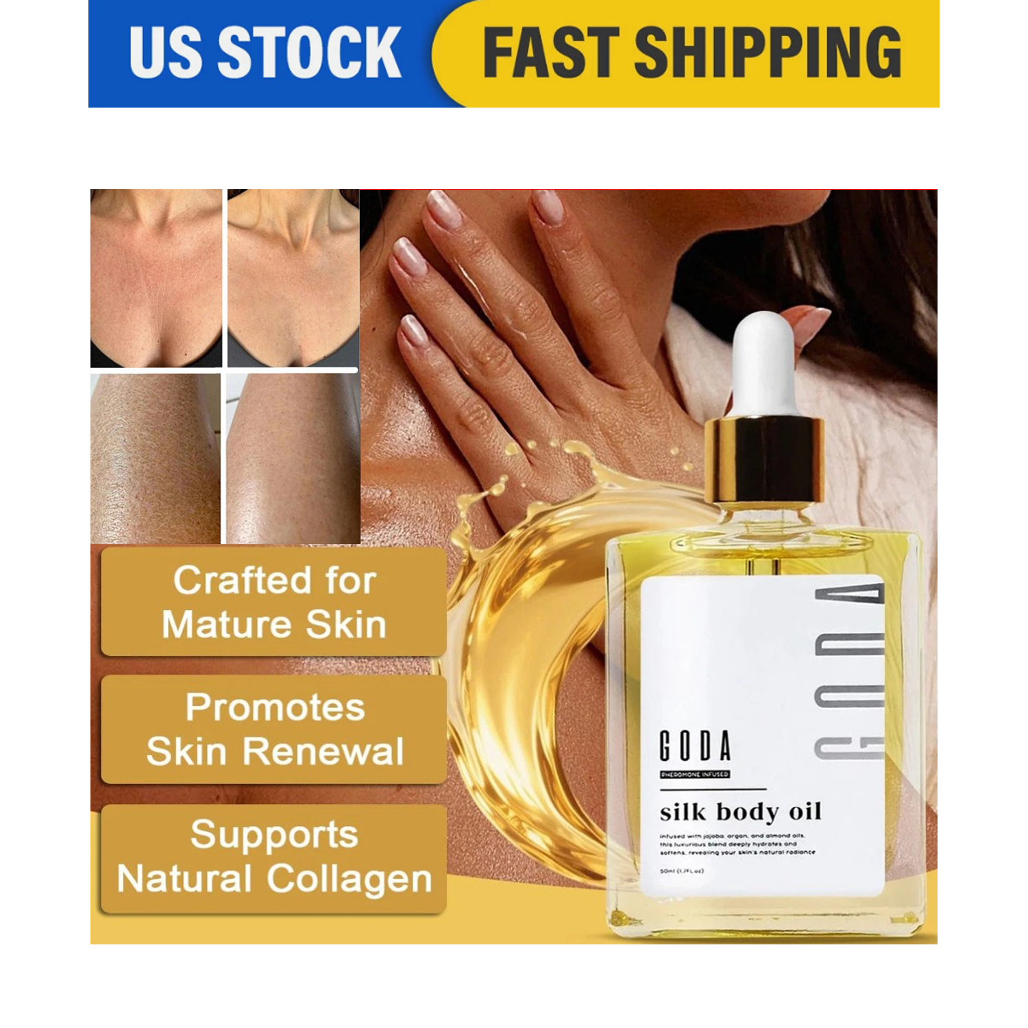 GODA-Silk Body Oil,Silk Body Oil,Goda-Perfume Oil,Bath & Shower