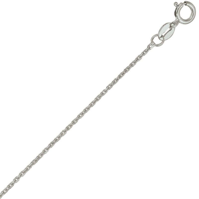 14k White Gold Cable Link Pendant Chain/necklace 18" 1 Mm