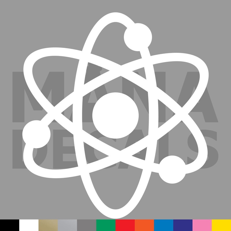 Atom Vinyl Die Cut Decal Sticker - Nuclear Energy Science