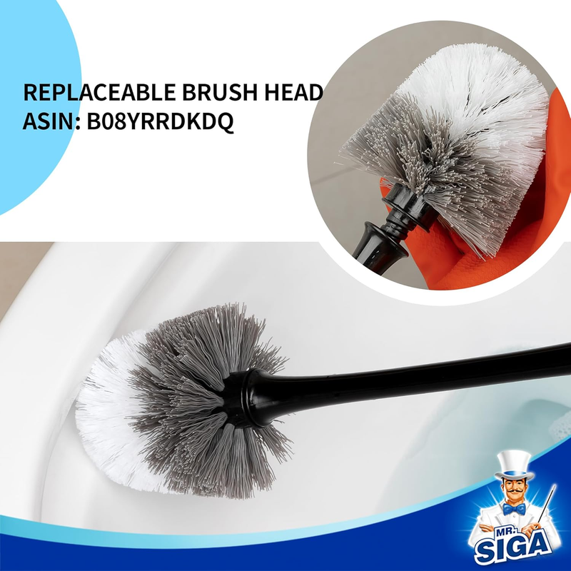 Toilet Plunger and Bowl Brush with Holder, Heavy Duty Toilet Brush and Plunger S