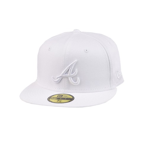 

Мужская приталенная шляпа New Era Atlanta Braves White 59Fifty бело-серая, White-grey