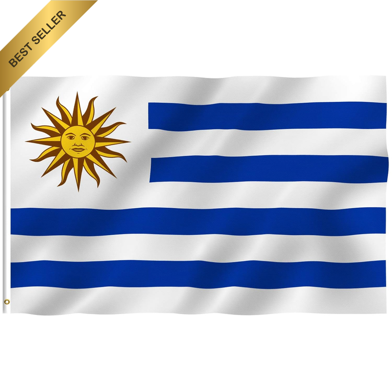 Fly Breeze 3X5 Foot Uruguay Flag - Vivid Color and UV Fade Resistant - Canvas He