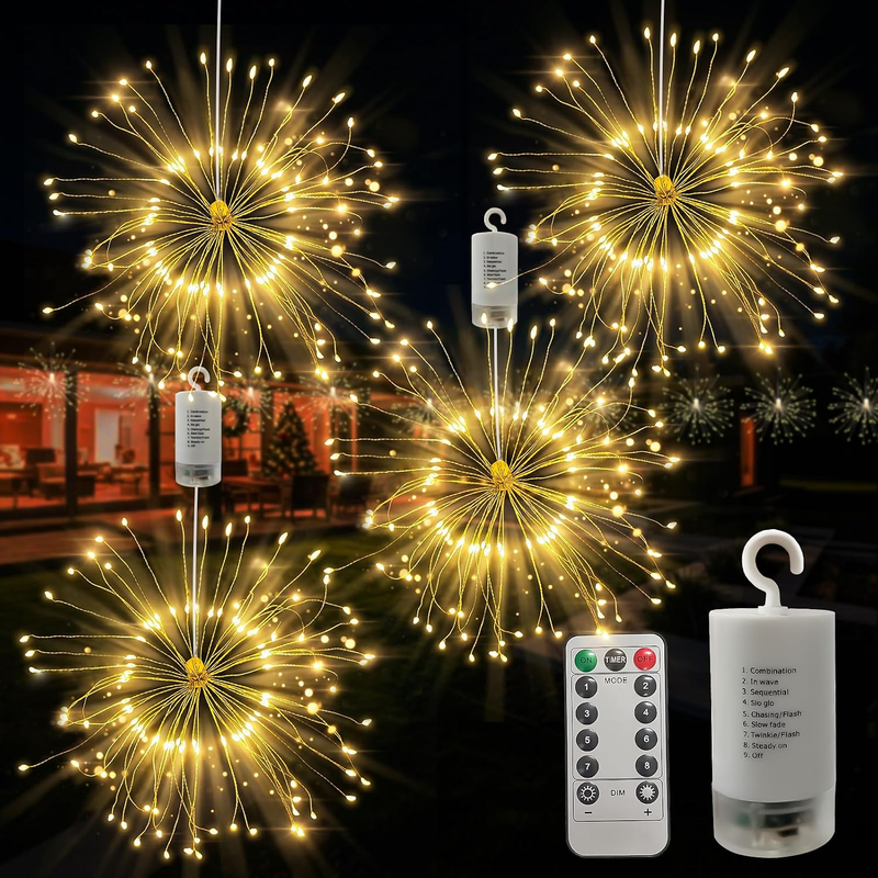 Lichterkette Feuerwerk Mit 10 Helligkeitsstufen & 8 Modi: 120 Leds Lichterkette