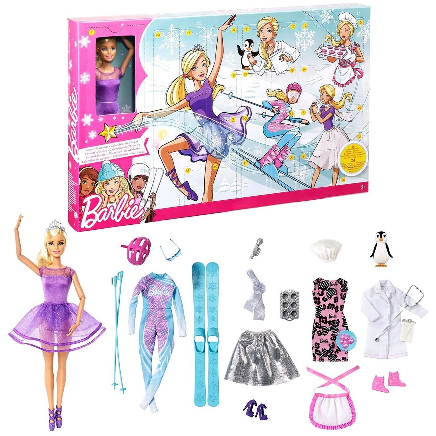Купить Barbie Advent Calendar 2017 ballerina ski career New & Sealed!, цена  15 590 руб — (196106983272)