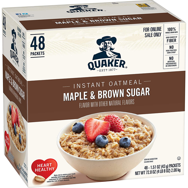 Quaker Instant Oatmeal, Maple & Brown Sugar, Individual Packets, 1.51 Ounce (Pac