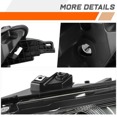 For 13-19 Ford Taurus OE Style Black Housing Amber Corner Projector Headlights