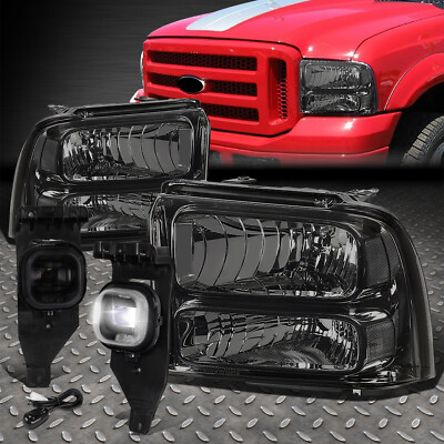 ДЛЯ 05-07 FORD F250-F550 ДЫМЧАТАЯ/ПРОЗРАЧНАЯ ФАРА + ТОНИРОВАННЫЕ ЛИНЗЫ СВЕТОДИОДНОЙ ПРОТИВОТУМАННОЙ ФАРЫ + ВЫКЛЮЧАТЕЛЬ