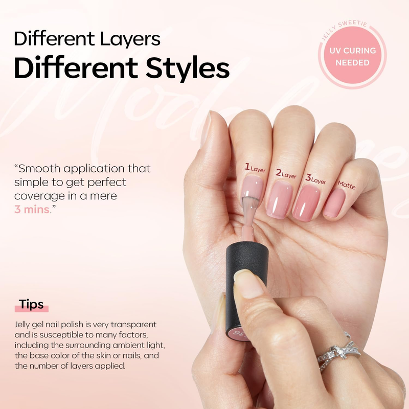 Jelly Gel Nail Polish 6 Colors Nude Gel Polish Milky White Neutral Nail Gel Poli