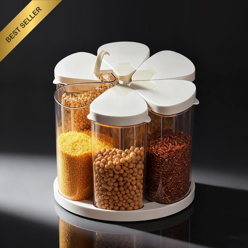 5-10 Lbs Rice Dispenser - Rotating Cereal Dispenser Countertop for Pantry - Smal