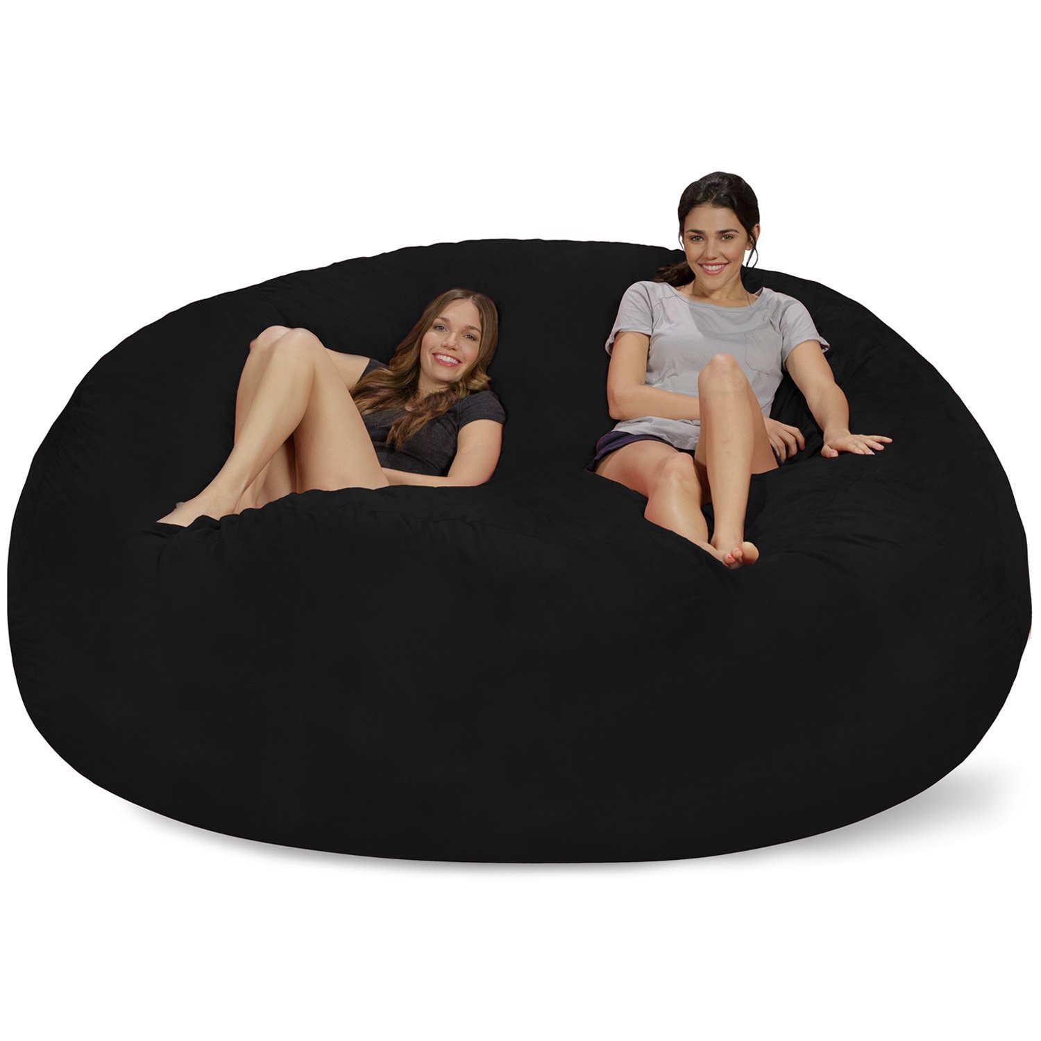 Bean Bag Chair Sofa Bed Memory Foam Cushion Modern Black Comfort Microfiber Soft