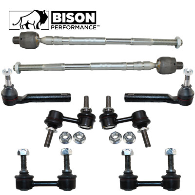 Bison Performance 8pc Front Rear Sway Bar Links Tierod End Kit For Subaru AWD
