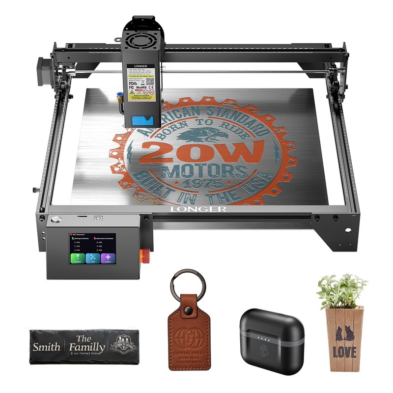 Longer RAY5 20W Laser Engraver Machine w/ 3.5" Touch Screen