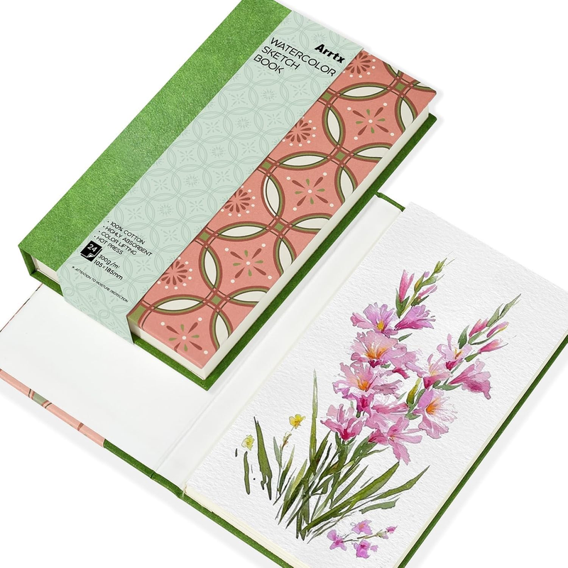 Watercolor Sketchbook, 100% Cotton Hot Press Art Supplies Watercolor Paper Journ