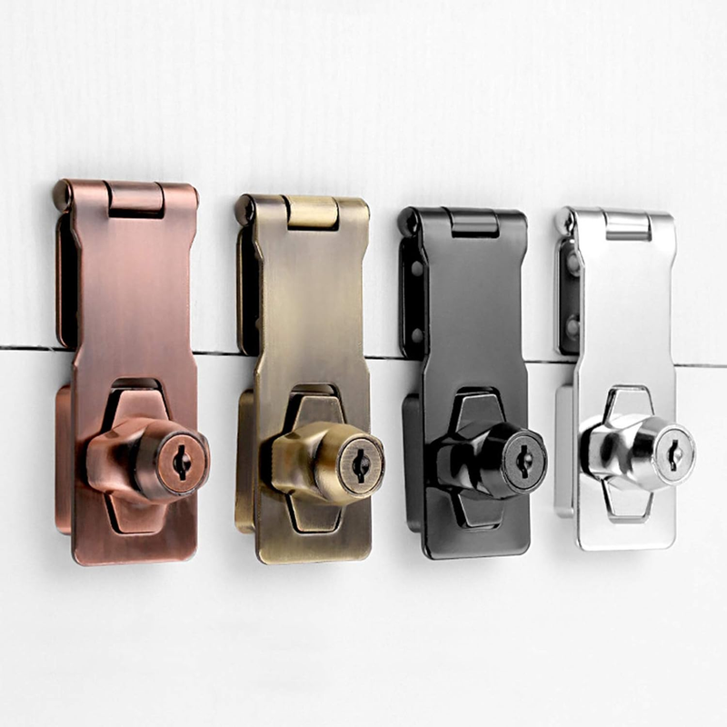 2Pcs Keyed Hasp Locks 2.5 Inch Twist Knob Keyed Locking Hasp, Metal Safety Hasp 