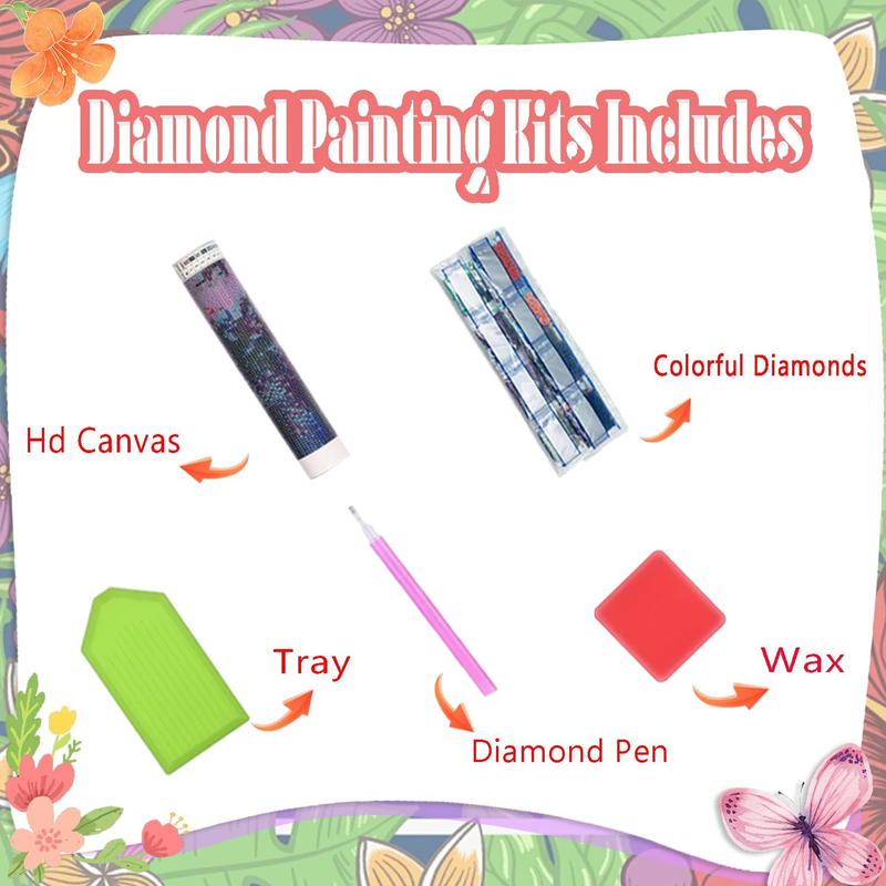 6 Pack 5D Diamond Painting Kits for Adults, Diamond Art Kits for Beginners of Al