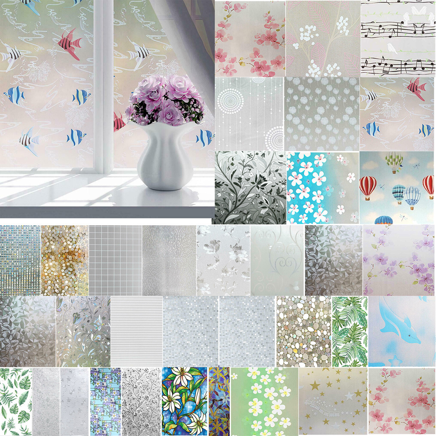 Fensterfolie Sichtschutzfolie Milchglasfolie Static Klebefolie Fenster Aufkleber