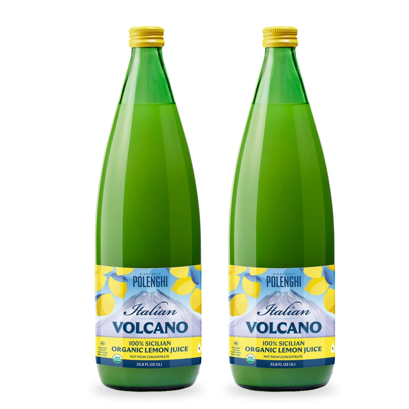 Organic Italian Volcano Lemon Juice, 33.8 Fl Oz – Pure Sicilian Lemons for Cooki