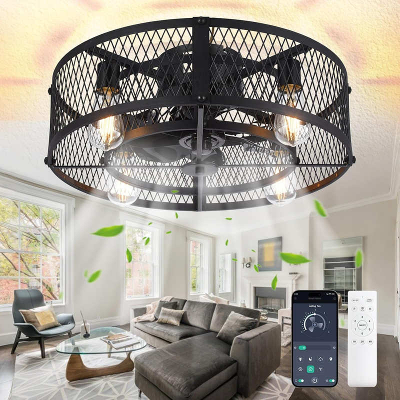 Caged Ceiling Fan with Light: 20