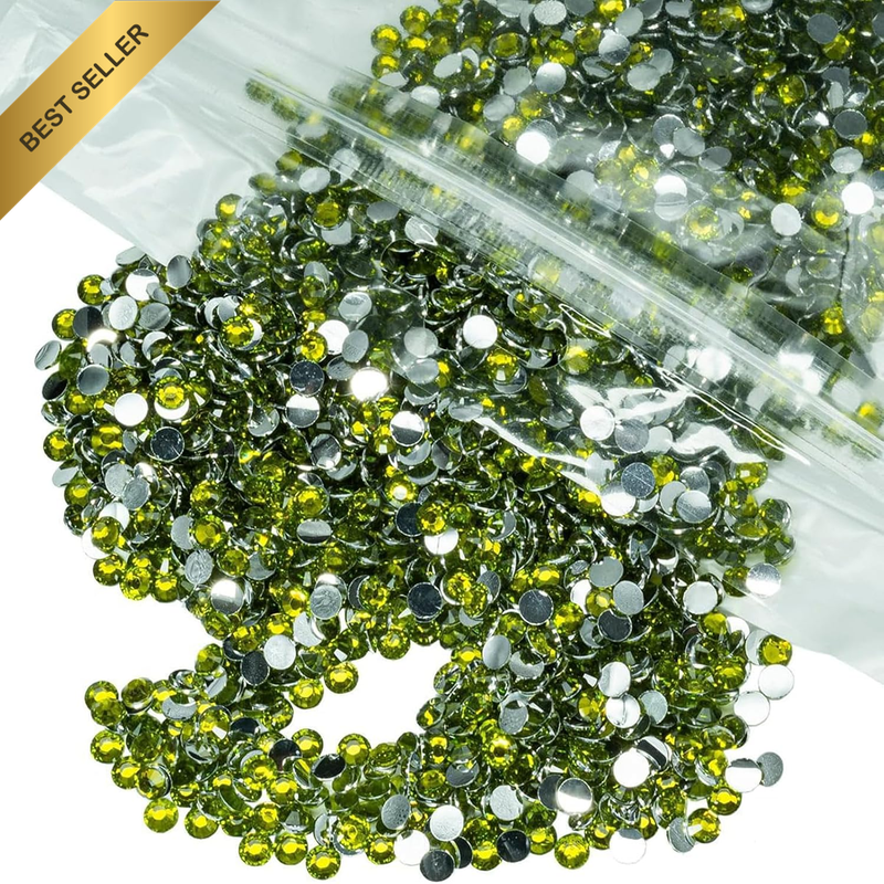 1440PCS 4Mm Olive Green Resin Crystal Rhinestones for Crafts Green Flatback Rhin