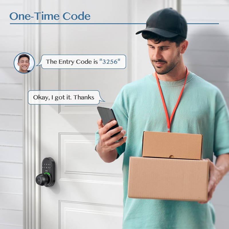 Keypad Smart Door Knob Lock,  Keyless Entry Digital Lock with Handle, Electronic