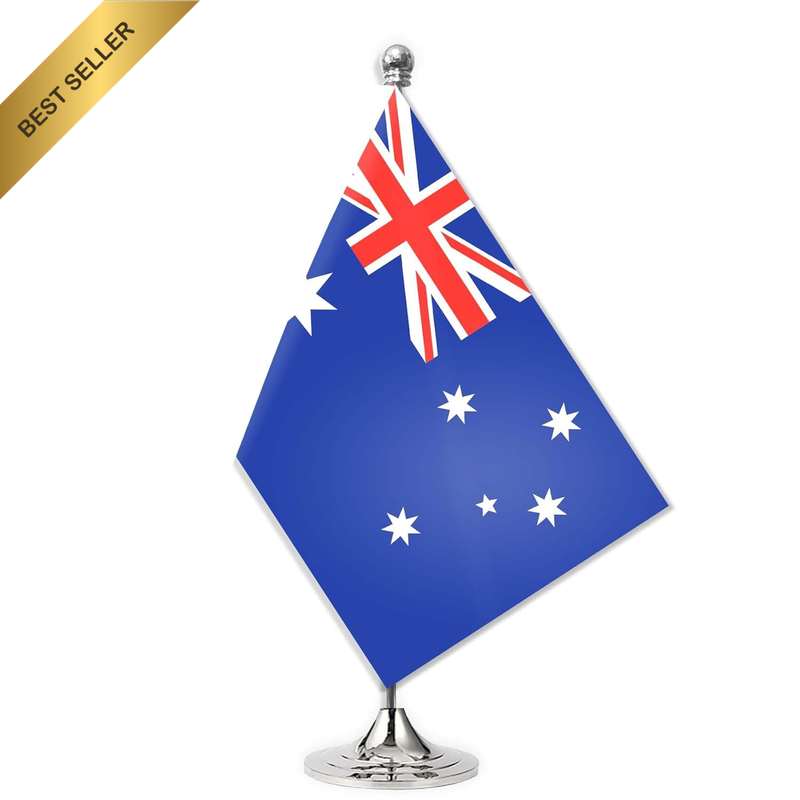Australia Desk Small Flag Set,5×8 Inch Mini Australian Desktop Banner,12