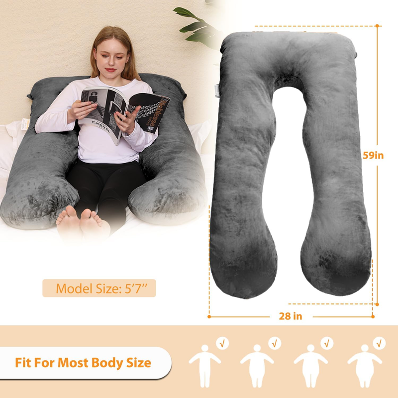59 Inch Pregnancy Pillow for Sleeping, Maternity Pillow for Pregnant Women, Full