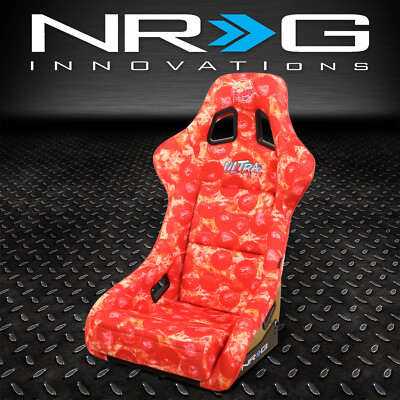 Ковшеобразное гоночное сиденье NRG Innovations ULTRA Prisma с принтом пиццы с фиксированной спинкой большого размера