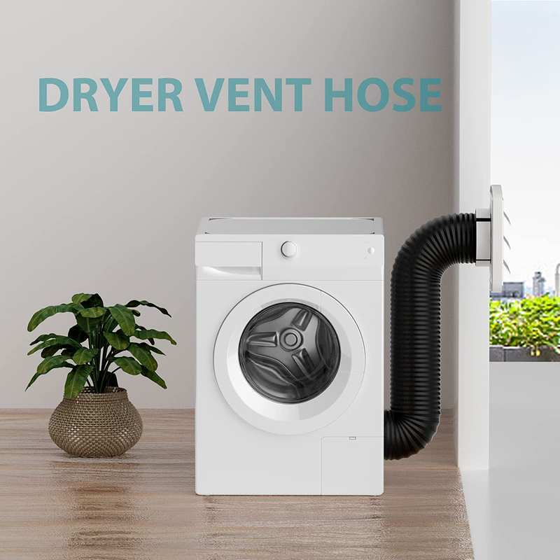 3 Inch 16Ft Dryer Vent Hose, PVC Silencer Duct Flexible Ducting Noise Reducer, V