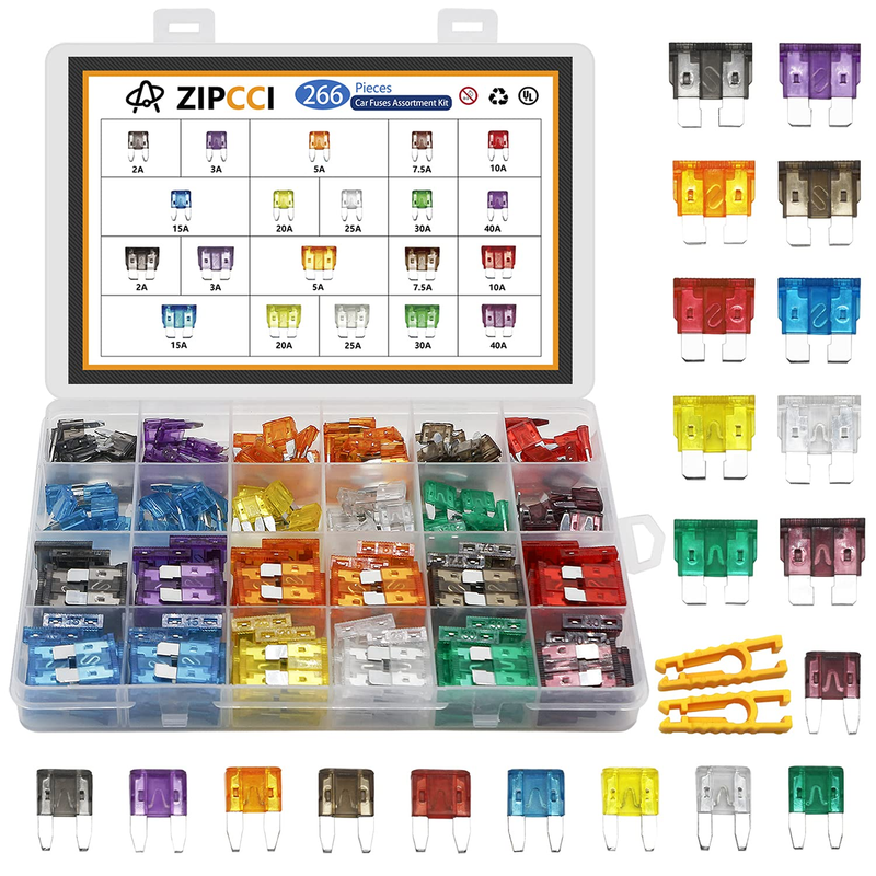 Kit De 266 Pzs De Fusibles Coche Mini Y Estandar Fusibles Automotrices Fusibles