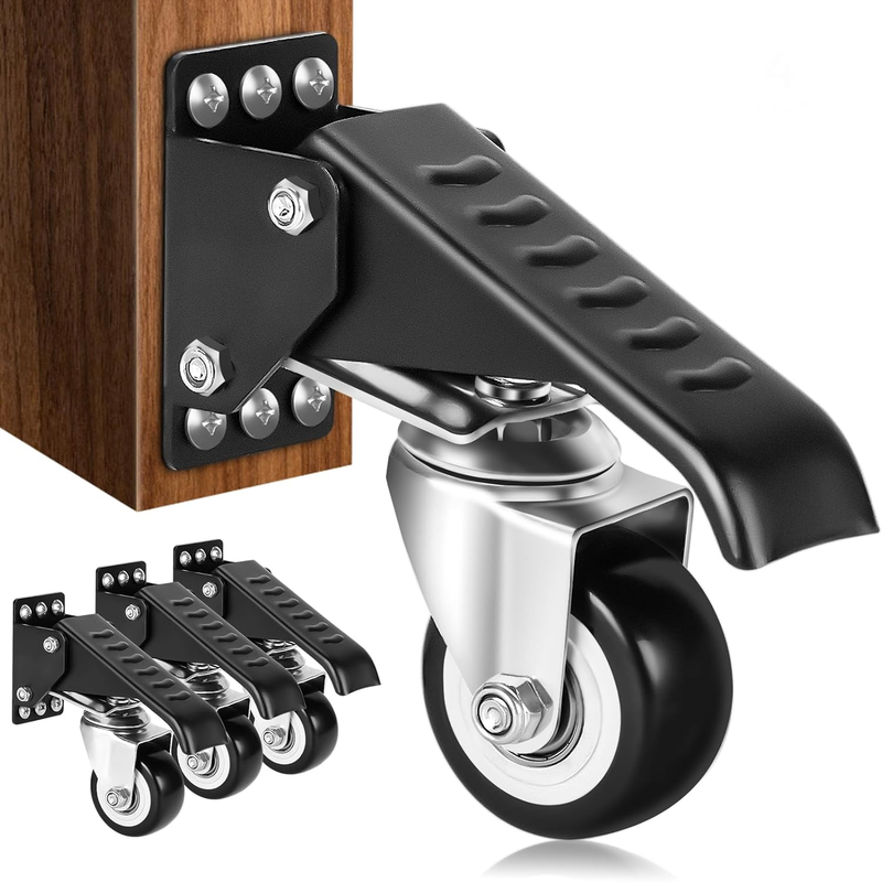 Workbench Casters Kit 800Lbs Heavy Duty Retractable Workbench Stepdown Caster Wh