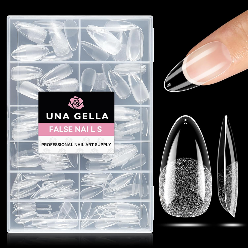 Almond Fake Nails 216pcs Almond Press on Nails Pre-shape Nails Tips for Full Cov