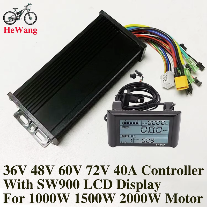 36V 48V 52V 60V 40A E-bike Brushless Motor 3-mode sine wave Controller 1000W 150
