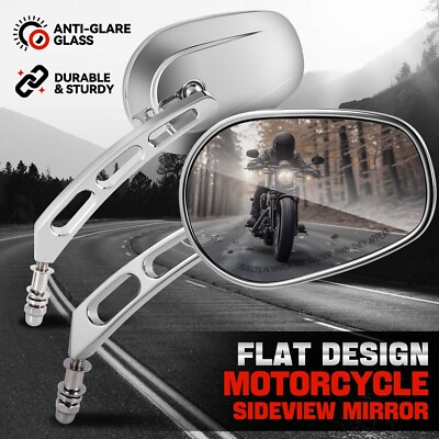 Хромированные универсальные зеркала заднего вида Naked Bike Cruiser с антибликовым стеклом