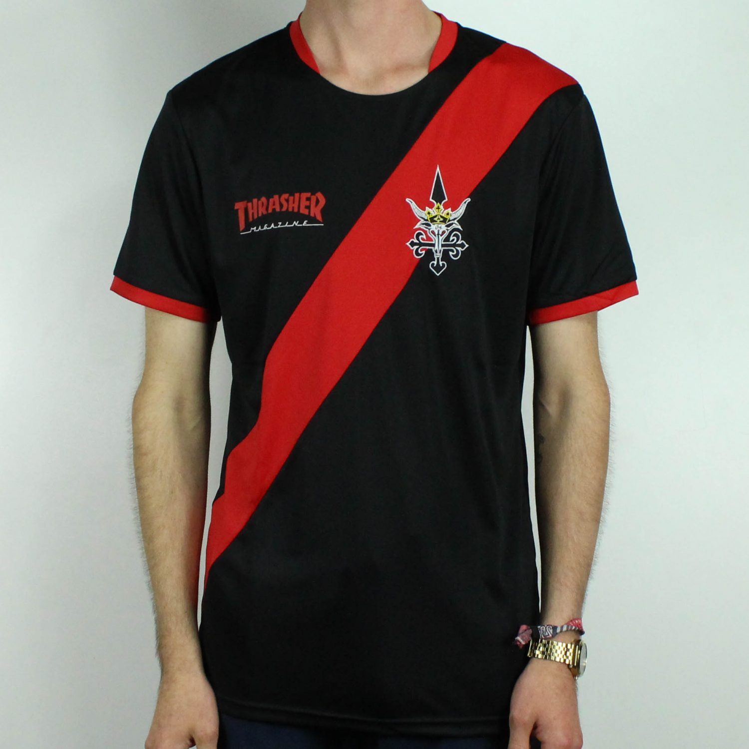 thrasher shirt red and black