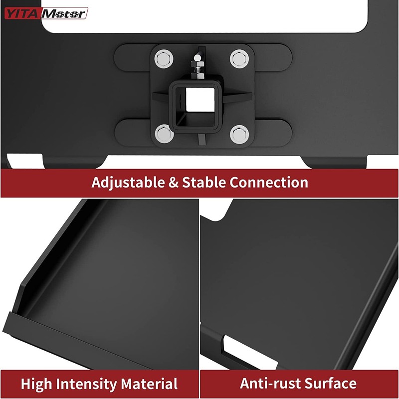 3/8" Thick Skid Steer Mount Plate Quick Attachment w/2" Removable Hitch Receiver