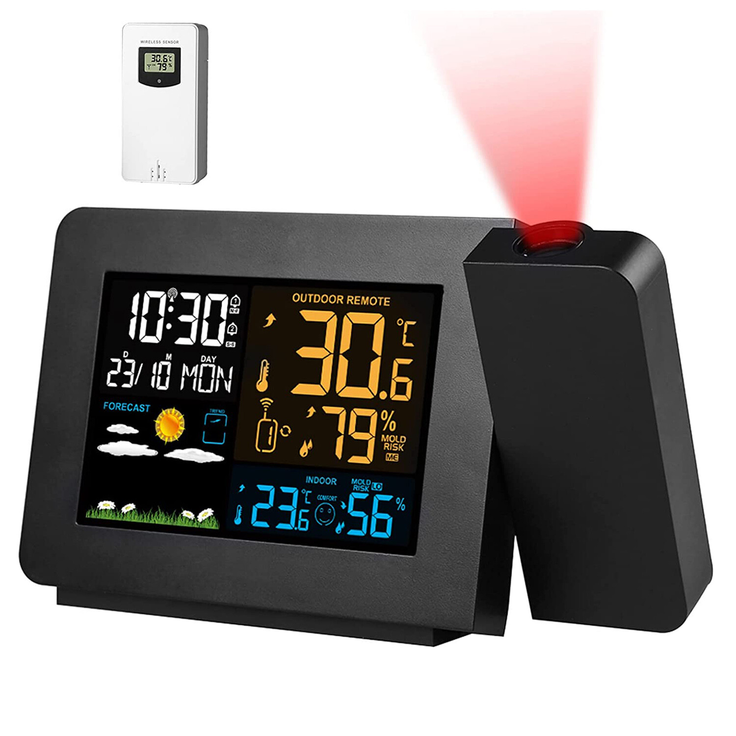 Radio Control Clock Snooze Humidity Sensor