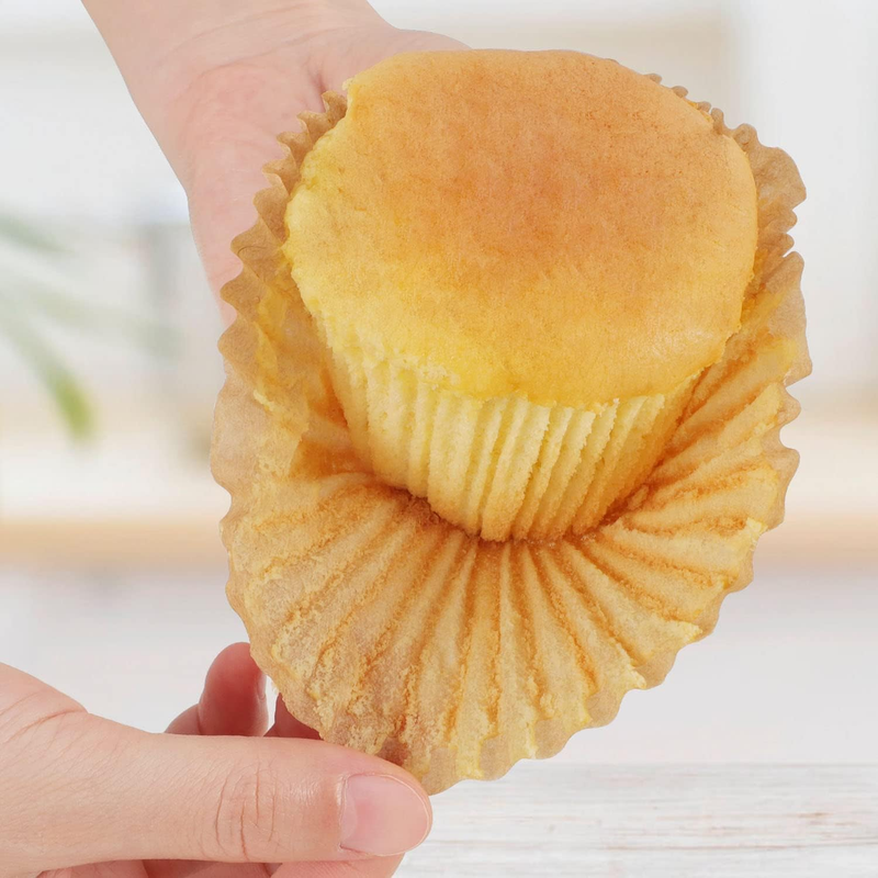 Jumbo Cupcake Liners Natural Muffin Baking Cups 300-Count, No Smell, Food Grade,