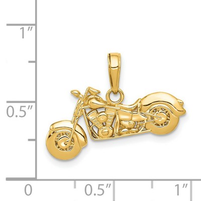 Pre-owned Jewelry Stores Network 14k Yellow Gold Harley Davidson Softail Style Motorcycle Charm Pendant