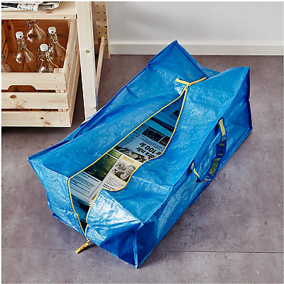 Ikea Frakta Storage Bag,Extra Large - Blue -- SET of 3