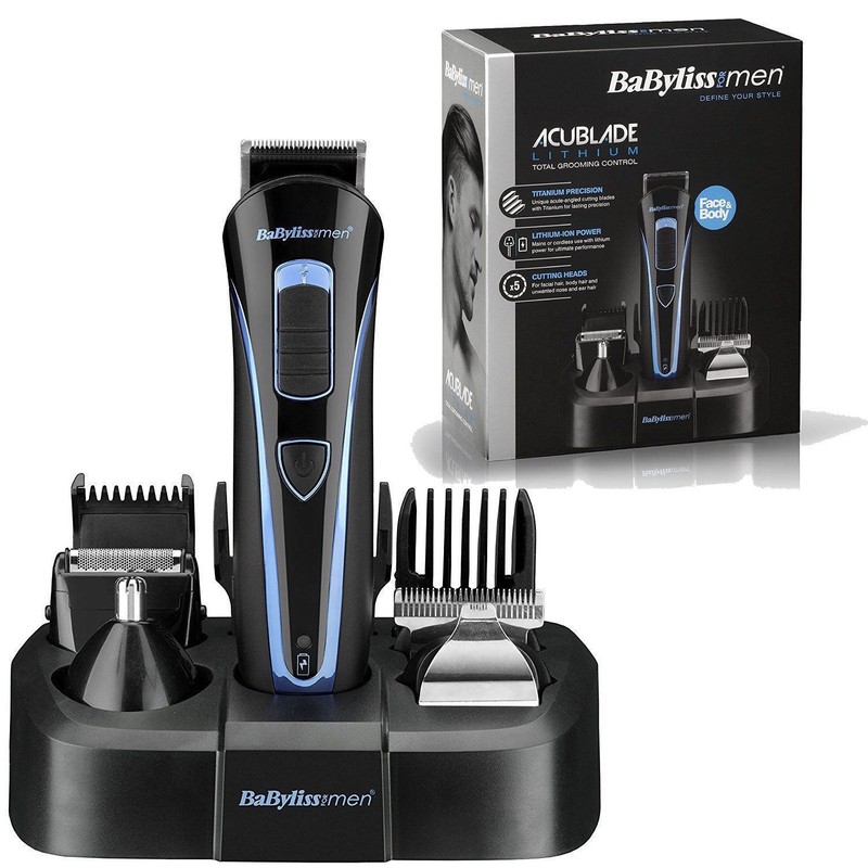 Babyliss 7426u Acublade Lithium Mens Body Nose Hair Trimmer 5 In 1