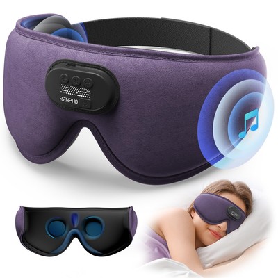 Sleep Headphones 2024 New Ultra Soft Sleep Mask with 5.2 Bluetooth HD Headpho...