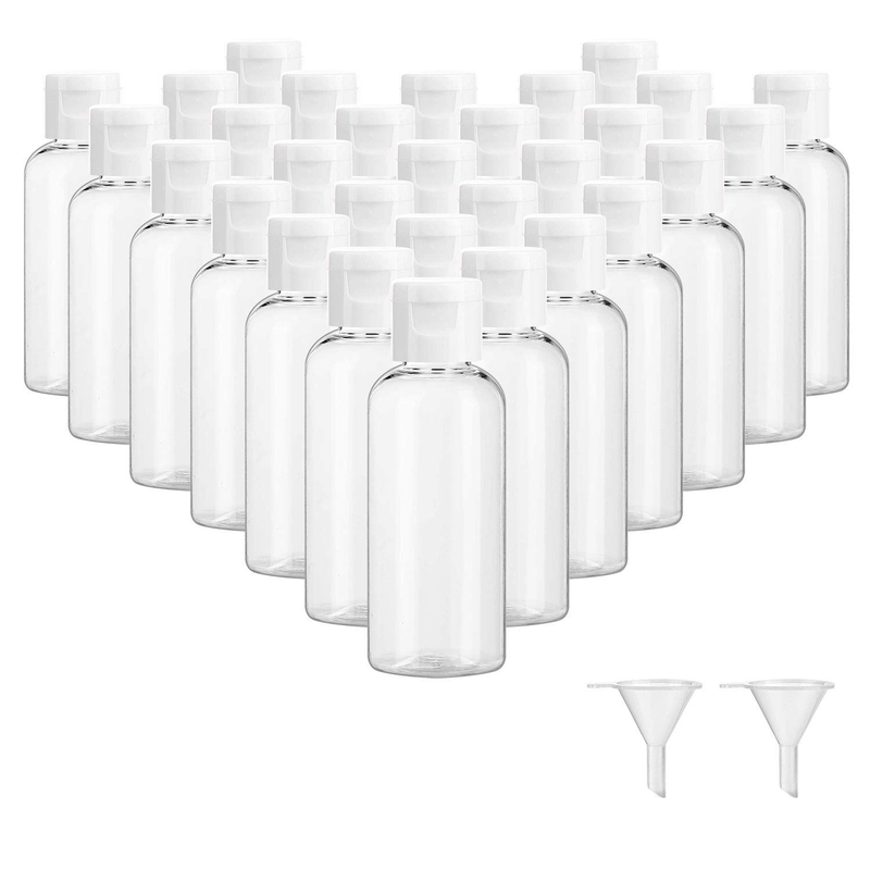 Plastic Empty Bottles Travel Size with Cap for Liquids Shampoo Lotion 30Pcs 2Oz