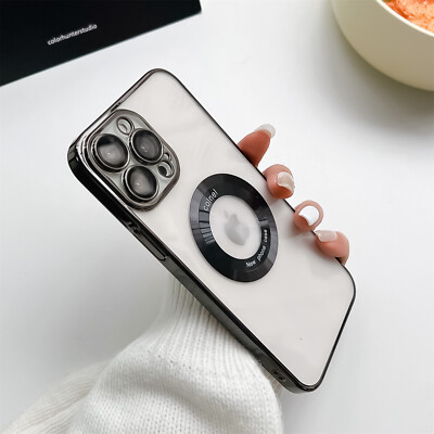 Transparent Magsafe Magnetic Hard PC Case For iPhone 15 14 13 12 11 Pro Max XS X