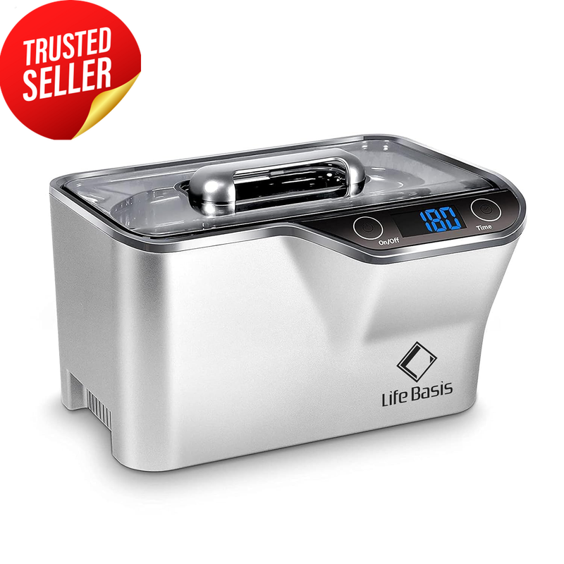 Ultrasonic Cleaner 600ml 45Khz Digital Timer Silver