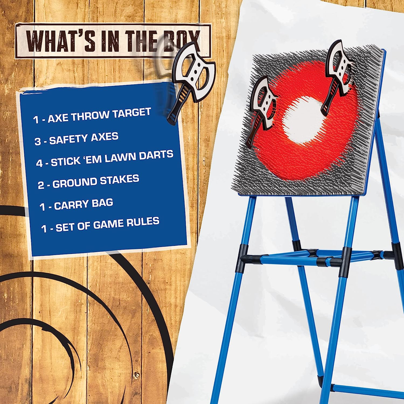 East Point Axe Throw Set Outdoor Game Portable Folding Frame Lawn Darts Target