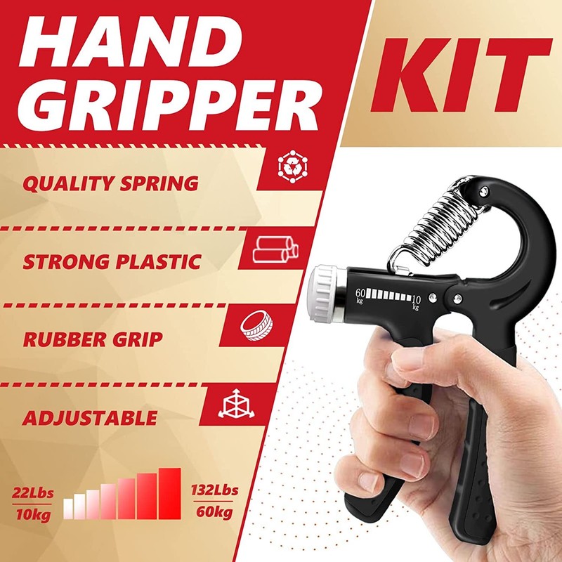 Hand Grip Strengthener Workout Kit 5 Pack Adjustable Resistance Diverse Exercise